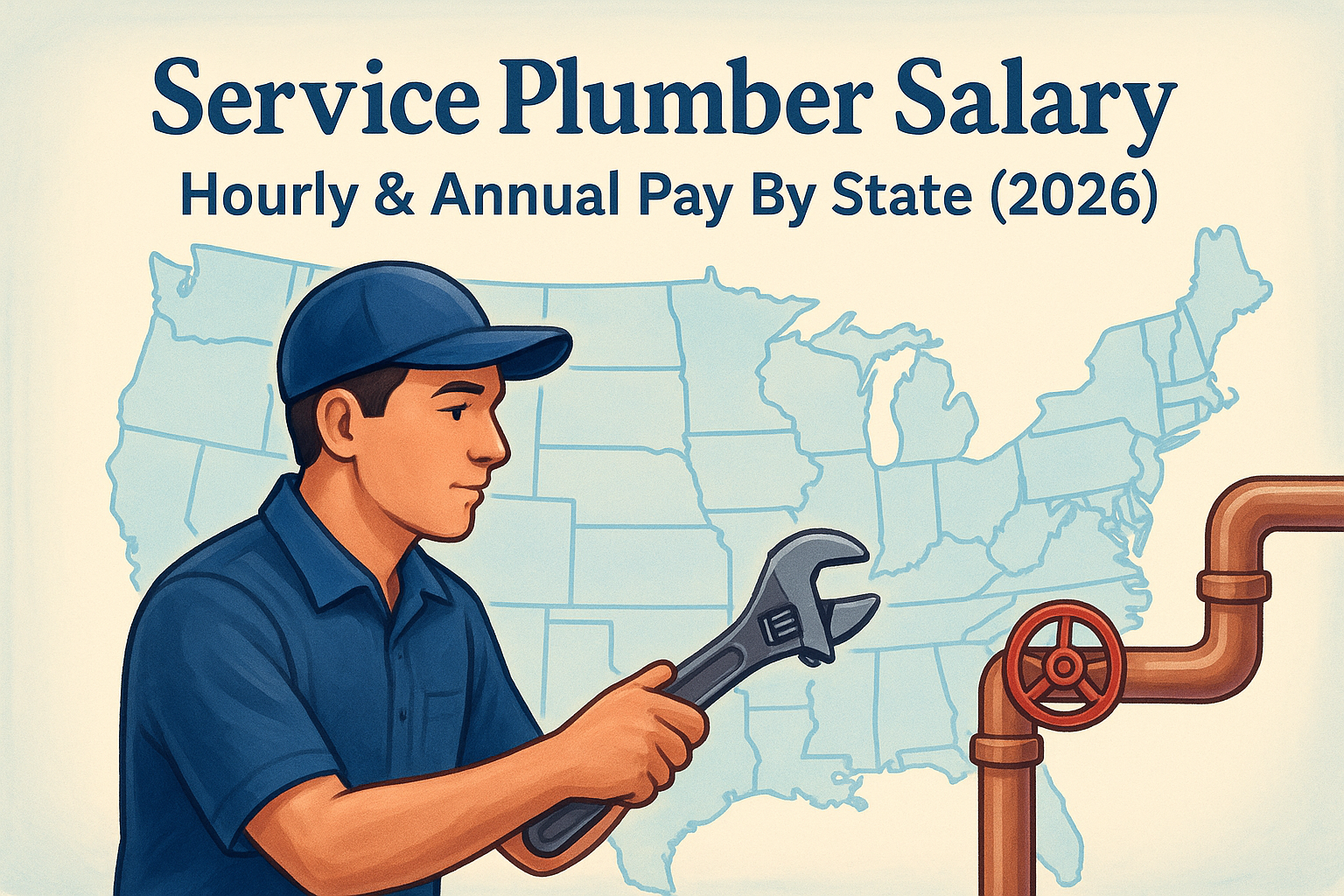 Service Plumber Salary: Hourly & Annual Pay By State (2026)